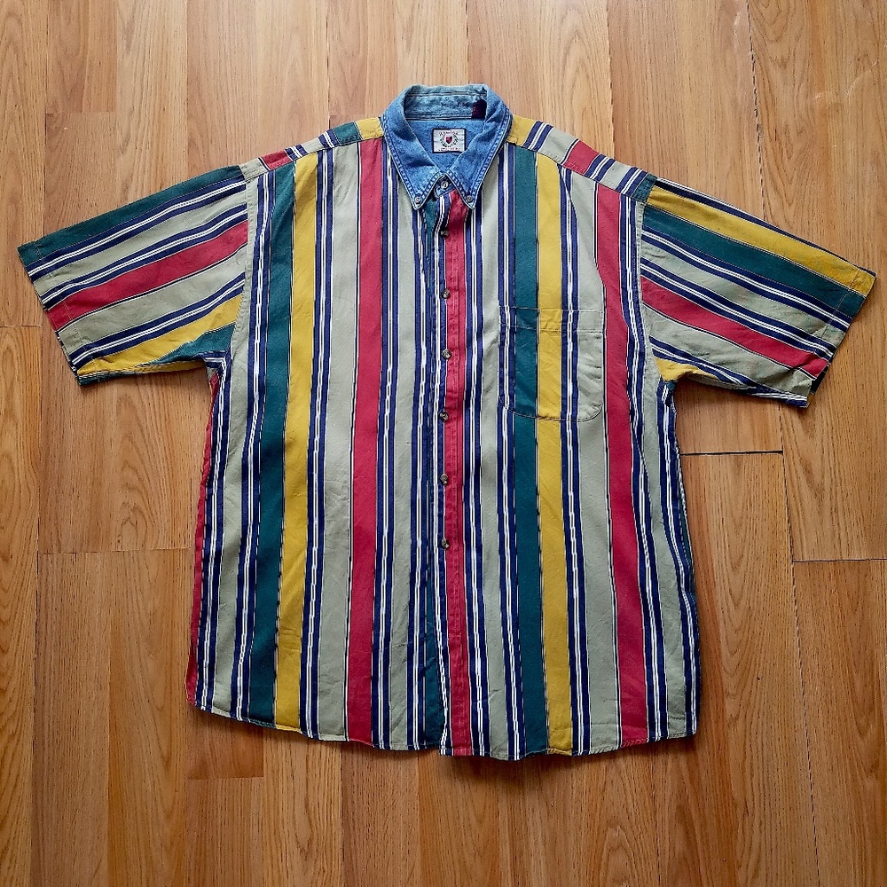VTG 90s Halifax Outfitters Striped Shirt